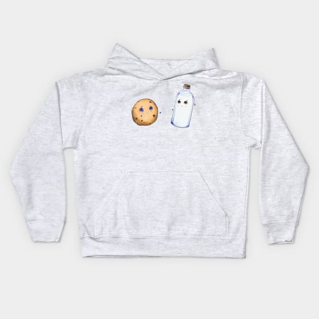 Milk and Cookies Kids Hoodie by FishWithATopHat